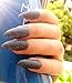 ECBASKET Press On Nails Black Glitter Witch Stiletto Fake Nails 24pcs for Halloween Costume Nail Decorations Acrylic Halloween Teeth Almond Nails Pointed Nail Tips