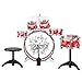 Best Choice Products 11-Piece Kids Beginner Drum Kit, Musical Instrument Toy Drum Set for Music Practice w/Bass, Toms, Snare, Cymbal, Stool, Stand Drumsticks - Red