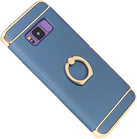 Golbsky Samsung Galaxy s8 Plus Case Ultra-Thin Hard Shockproof 3 In 1 Ring Holder Kickstand PC Cover (Blue)