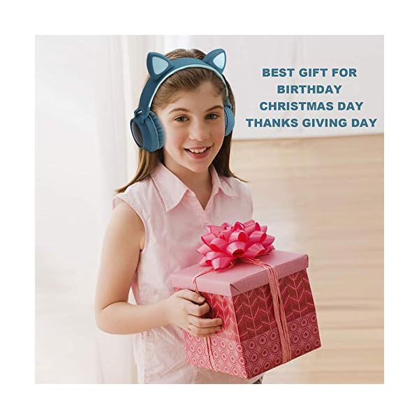 Usoun-Kids-Bluetooth-Headphones-Cat-Ear-LED-Light-Child-Wireless-Headphones-with-Microphone-FM-RadioTF-Card-Foldable-Bluetooth-Stereo-Over-Ear-kids-Headsets-for-Boys-Girls-Adults-blue Usoun Kids Bluetooth Headphones, Cat Ear LED Light Child Wireless Headphones with Microphone, FM Radio/TF Card, Foldable…