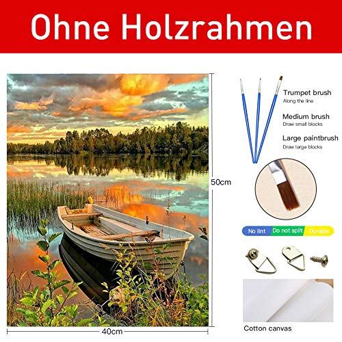 FALUCKYY Leinwand Malen nach Zahlen, DIY Ölgemälde für Kinder Erwachsene Anfänger Weihnachten Geburtstag Haus Deko 40 x… – Bild 3