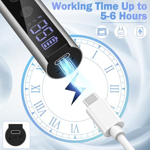 NAILGIRLS Cordless Electric Nail Drill Machine, Portable Electric File 35000rpm Nail Drill Kit with Drill Bits Set for Acrylic Nail Drills, Manicure & Pedicure Polishing - Gray