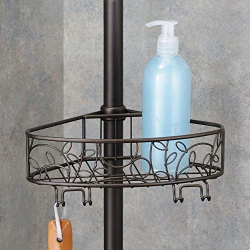 iDesign Twigz Metal Wire Rod Corner Shower, Adjustable 5'9' Pole and