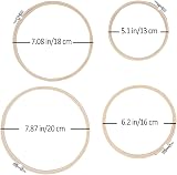 LAMXD 4Pcs Bamboo Embroidery Hoop Set with Gold Eye Needles 4 Sizes 5.1-7.87 in view 7