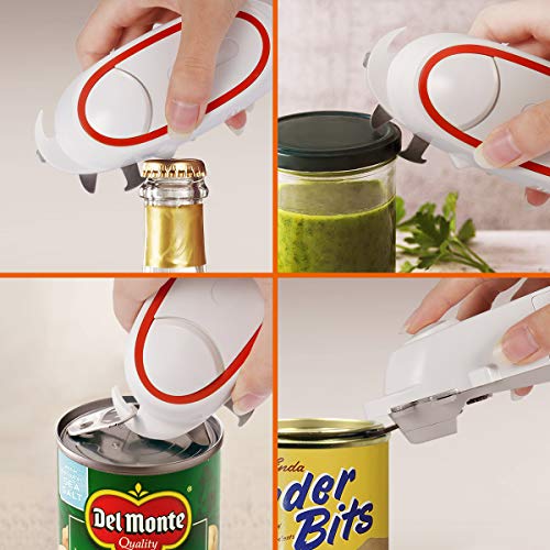 Electric Can Opener, Battery Operated Hand free Multifunctional Can