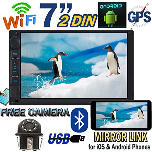 For Toyota Corolla 2003-2013 Double Din Android Car Stereo MP5/MP3 Player AM FM Radio Bluetooth Touch Screen Suppot WiFi & Mirror Link for GPS Navi Steering Wheel Control+ Rear View Camera