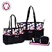 Diaper Bag,Kuoser 5 Pieces Polka Dot Diaper Bags Set Waterproof and Multi-Function Large Baby Diaper Bag Baby Bags for Mom and Dad with Changing pad,Great for Baby Shower Gift,Pink