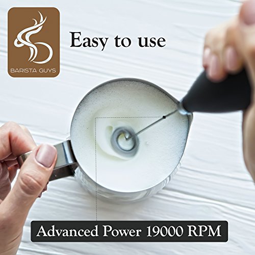 image for Barista Guys Milk Frother - Coffee Frother Set - Electric Handheld Mil