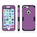 LONTECT for iPhone 7 Plus Case Hybrid Heavy Duty Shockproof Full-Body Protective Case with Dual Layer [Hard PC+ Soft Silicone] Impact Protection for Apple iPhone 7 Plus - Purple/Black