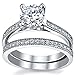 1.25 Carat Round Brilliant Cubic Zirconia Sterling Silver 925 Wedding Engagement Ring Band Set Sizes 4 to 11