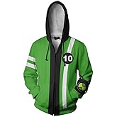 EvenShop Ben Hoodie Anime Cartoon Cosplay Jacket 3D Printed Sweatshirt (XX-Large, Color 12)