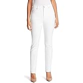 Gloria Vanderbilt Ladies Amanda Stretch Denim Jeans for Women, Tapered Womens Pants, Mom Jeans - White 12