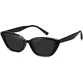 WOWSUN Small Cat Eye Sunglasses Womens Retro Narrow Trendy Polarized Sunglasses