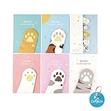 Carykon Cute Cat's Paw Shaped Sticky Notes Memo Pads, 10 Pads/Pack (5 Large & 5 Small), 30 Sheets/Pad (Cat's Paw)