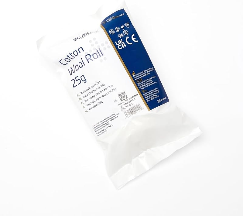 Blue Dot 25g Cotton Wool Roll White 30CWR025 Packaging May Vary
