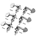 YMC Chrome-Tuning-Peg-Round-3L3R 6 Pieces 3L3R Acoustic Guitar Tuning Pegs Machine Head Tuners Chrome Guitar Parts with ferrule, threaded, 6pcs screws