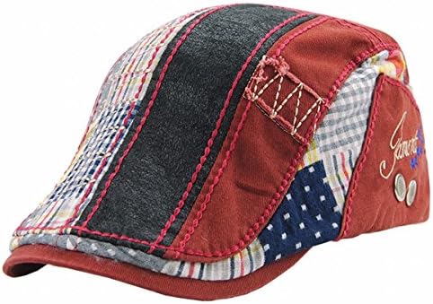 Unisex Cotton Flat Cap Herringbone Duckbill Hat Gatsby Newsboy Hat Duckbill Irish Cabbie Scally Cap