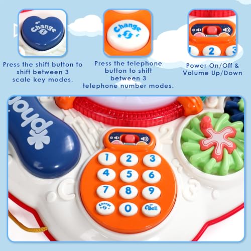 Children's Toys 1 Year – Activity Table Baby 1 Year Old Toys Montessori Musical Table Baby with Sound and Lights Toys for 1 2 Year Old Children Games Gift Baby 1 2 Year Old Boy Girl Original Christmas