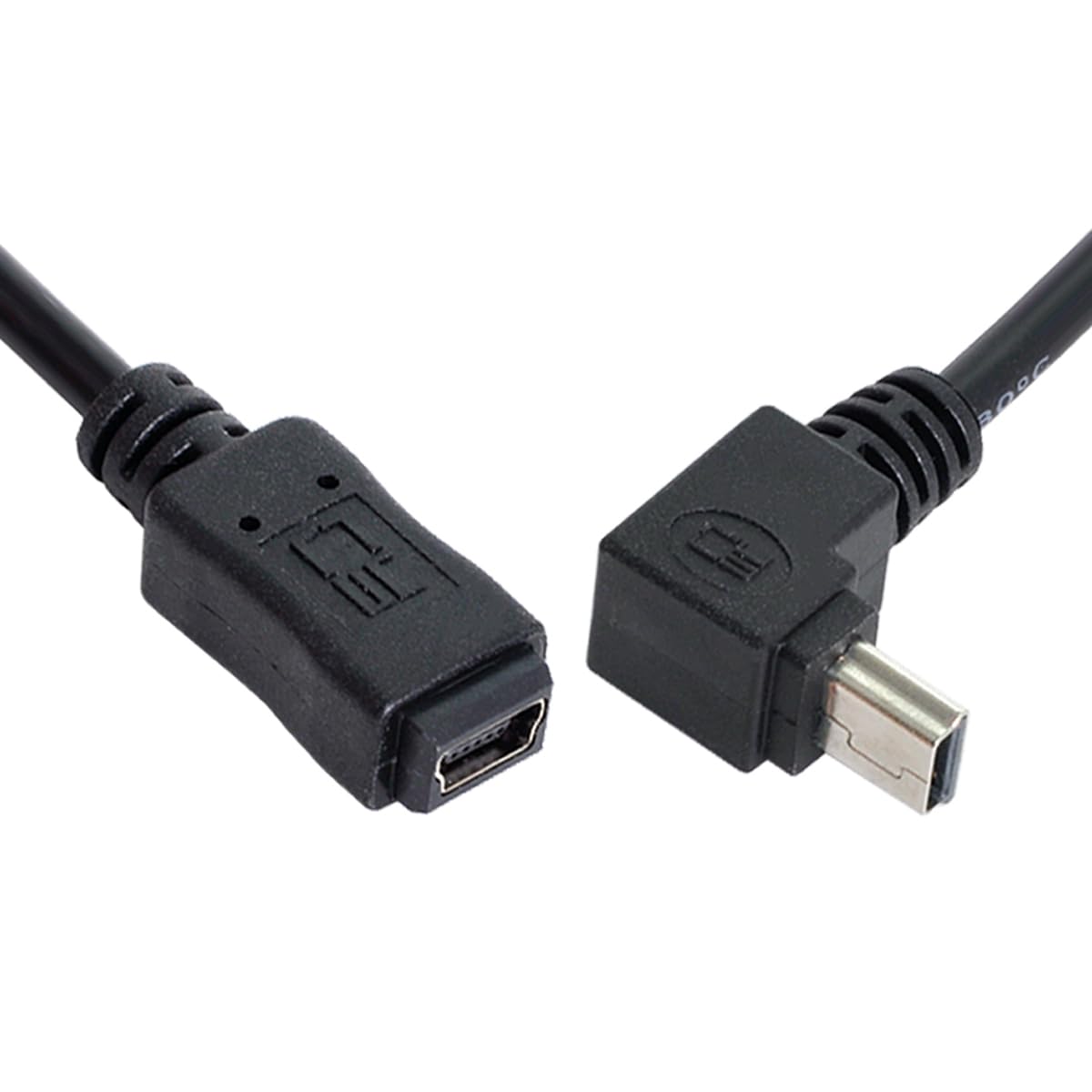 CY Cable Mini USB 2.0 Type-B 5Pin Male to Mini USB 5Pin Female Extension Cable 20cm 90 Degree Up Angled