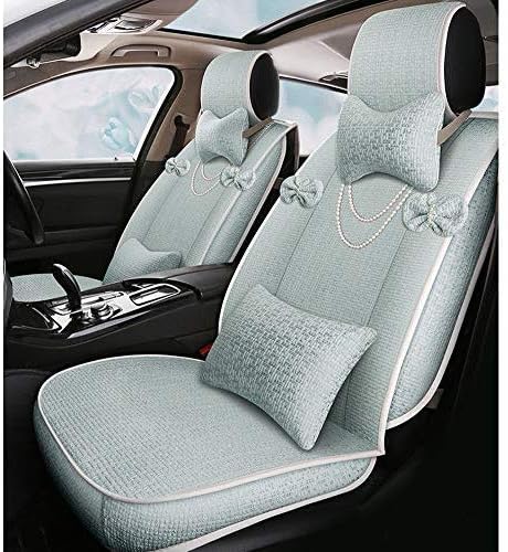 Xnrong 5D Covers Car Seat Cushion,Breathable Linen Car Seat Cushion, Full Set of Non-Slip Mats,B