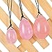 Jeoxi Set of 3 Y-O-N-I Eggs, Natural Rose Quartz Y-O-N-I Jade Eggs Women Exercise Balls Semi-Precious Eggs Gifts Pouch Bag