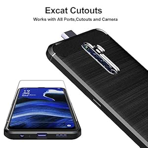 iVoler Cover per Oppo Reno2 Z/Reno 2Z / Oppo Reno2 F/Reno 2F con 3 Pezzi Pellicola Vetro Temperato, Fibra di Carbonio… - immagine 4