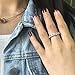 Erllo 4x4mm Cushion Cut 925 Sterling Silver Cubic Zirconia Fashion Ring Eternity Engagement Wedding Band