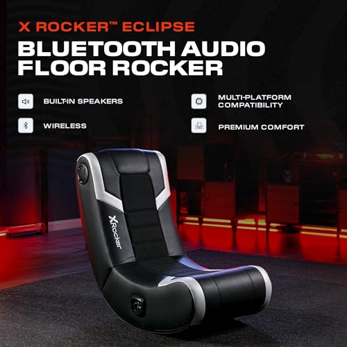 X Rocker Eclipse Video Gaming Floor Chair, Headrest Mounted Speakers, 2