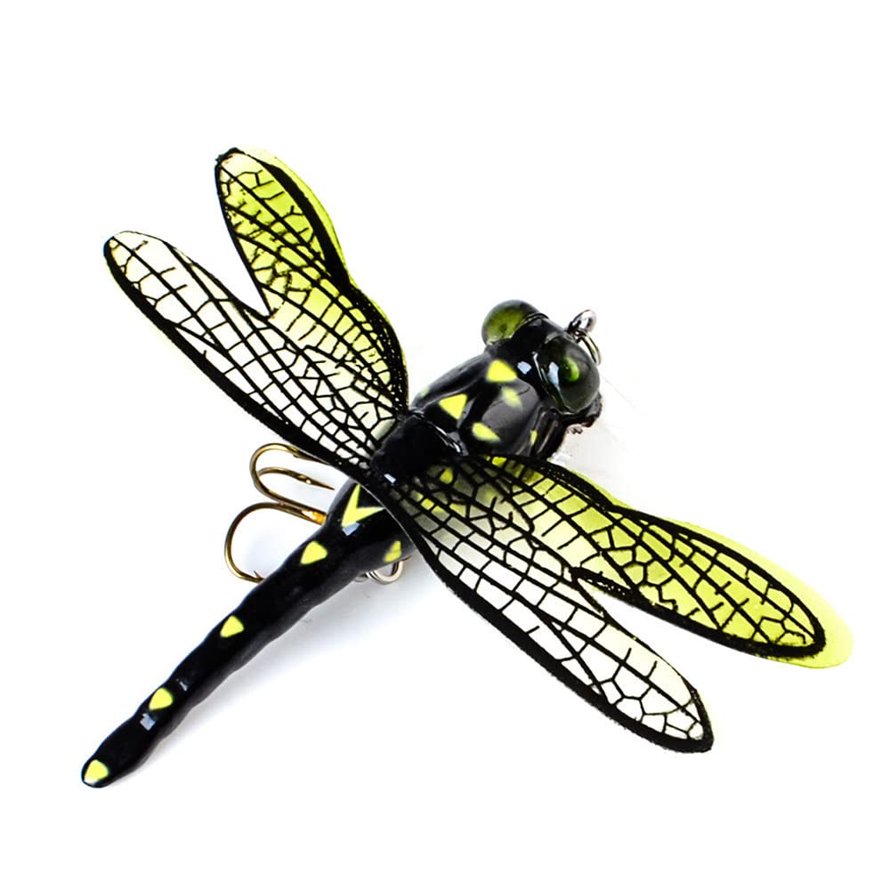 OriGlam Life-like Dragonfly Baits Topwater Fishing Dragonfly Simulation Bait, Dragonfly Fly Fishing Bait Topwater Lures Fishing Hook for Trout Bass Perch