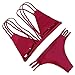 OMKAGI Women Halter Fashion Sexy Swimwear 2 Pieces Swimsuit Bikini Set with Small Strap(S, Red)