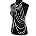 Women Bikini Belly Chain Tassel Crossover Body Chain Necklace(Silver)…