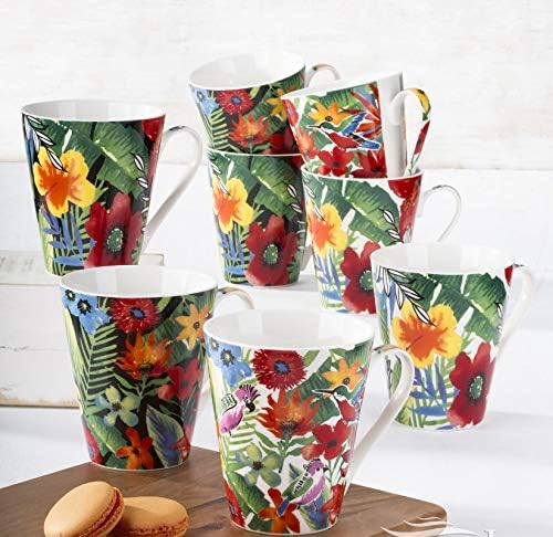 8 Piece Tropical Mug Set
