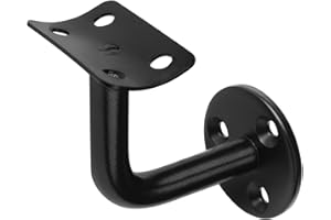 OTTFF 10 Pack Black Wall Mount Staircase Handrail Bracket for 2" OD Round Tube, Carbon Steel