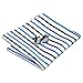 Barry.Wang Stripe Men Ties Set Classic WOVEN Necktie with Handkerchief Cufflinks Formal White Colored