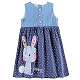 Novatx Rabbit Sleeveless Summer Style Dress for Baby Girls H6295 Blue (2/3y)