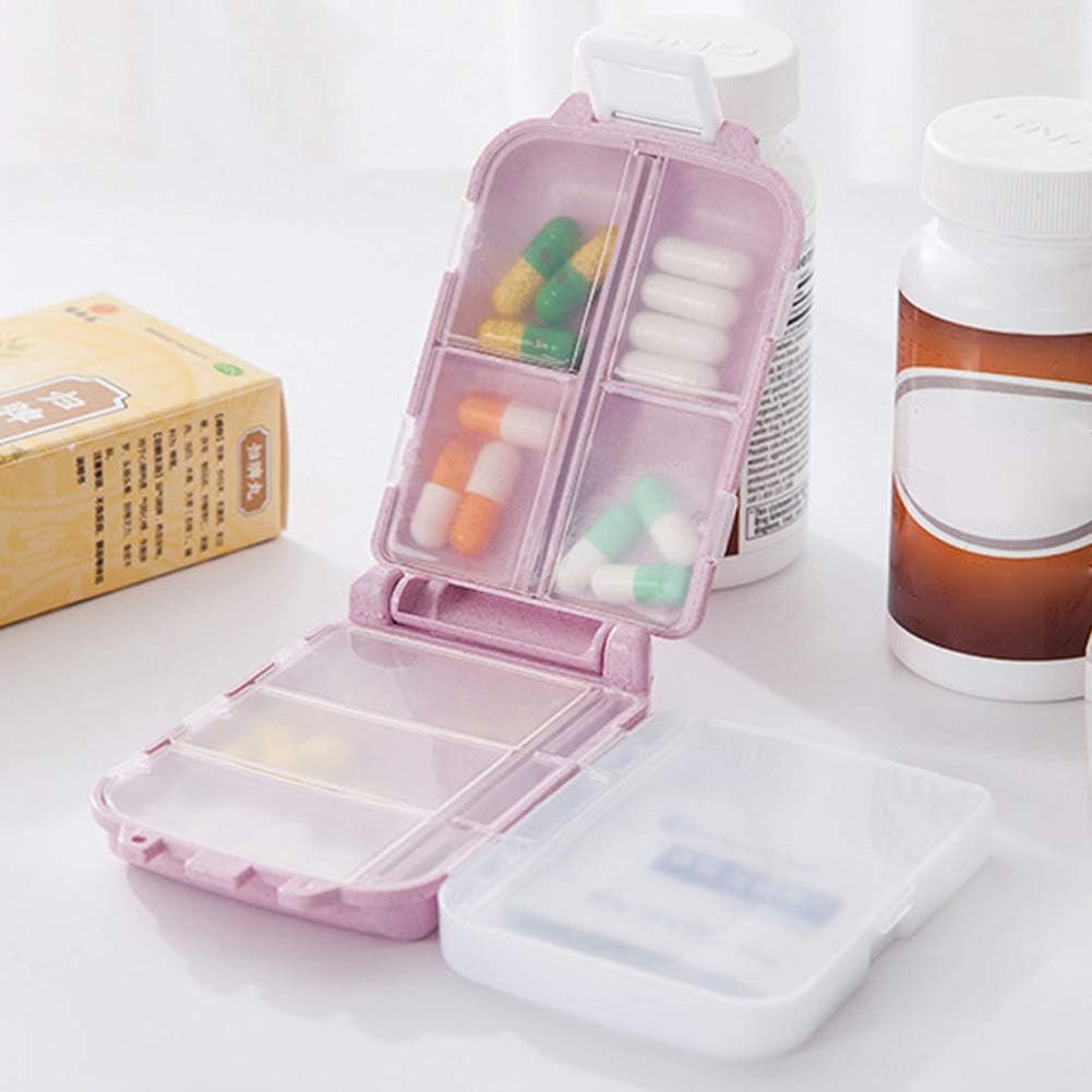 green AKOAK 1 Pack Threelayer Small Pill Box Wheat Straw