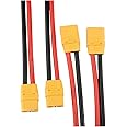 Amass 2 Pair 10AWG XT90 Pigtails XT90 Connector with Wire 150mm Silicon Wire XT 90 Plug Male and Female Connector for RC Lipo Battery FPV Racing Drone …
