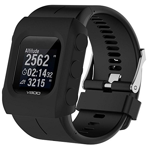 Lisin Replacement case Silicon Slim Watch Case Cover For POLAR V800 Watch (Black) - Thumbnail 2