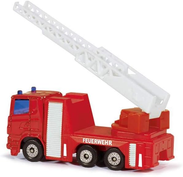 siku 1015, Fire Engine with Turntable Ladder, Metal,Plastic, Red, Extendable ladder, Rojo, 3.31 x 1.26 x 1.61 inches - Image 3