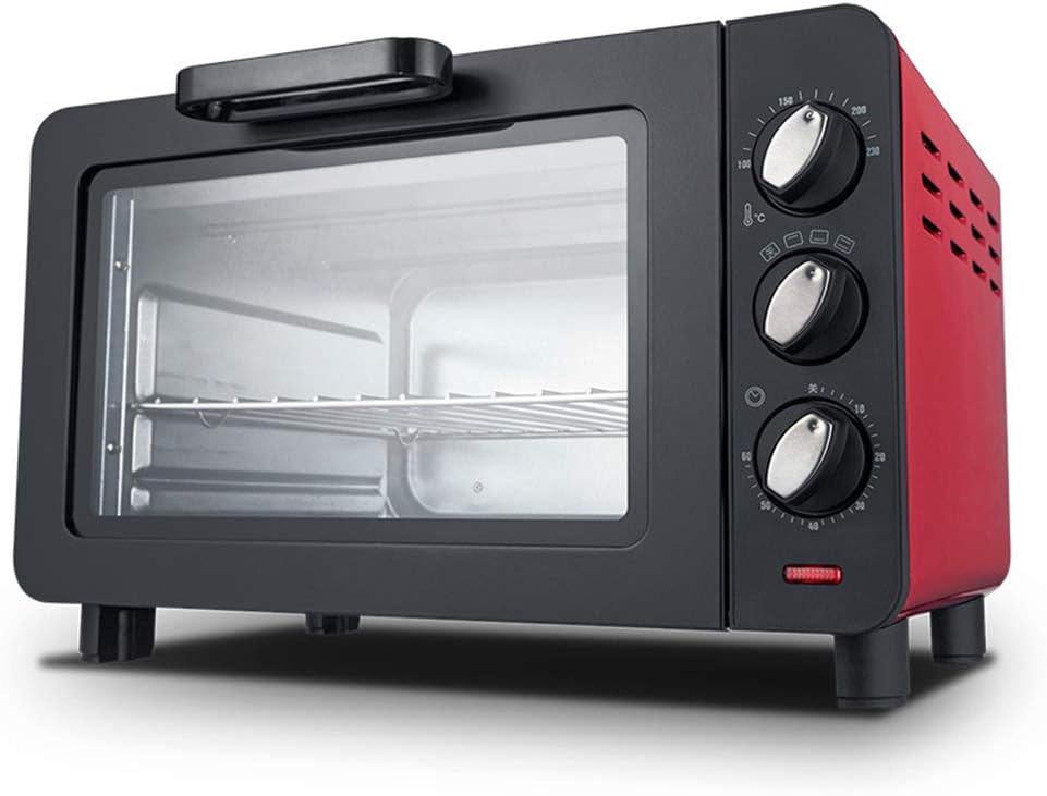 ARICOLD Countertop Convection Toaster Oven - 1200 W, Baking Pan Broil Rack Rotisserie Fork and Removable Crumb Tray - 6 Slice Oven Toaster SpeedBaking,Red