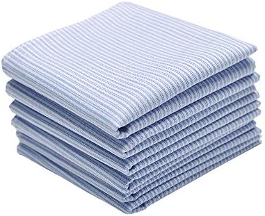 Men's Handkerchiefs Pure Cotton Striped Classic Hankies 6 Pieces