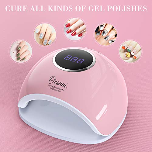 Ovonni 48W UV LED Nail Dryer, Curing Lamp with 10s/30s/60s/99s Timer, Automatic Sensor, LCD Display, Curing Gel Polish for Salon and Home