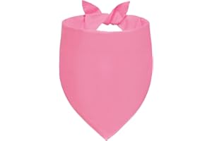Agroon Blank Dog Bandanas Pink Large 1PCS, DIY Solid Cotton Scarf, Durable Triangle Reversible Bibs Handkerchief for Puppy Pet, Personalized Birthday/Party Fun Idea Gift