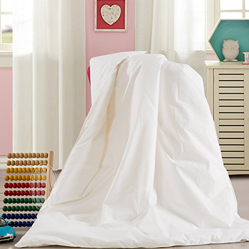 THXSILK 100% Mulberry Silk Duvet Comforter in White Cotton Shell for Baby Crib Toddler Bed
