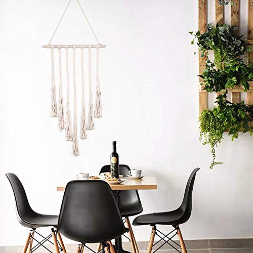 Ssmling Bohemian Photo Display Wall Hanging, Macrame Picture Hanger Organizer for Home Decorative, Boho Picture Frames Collage Decor with 25 Wood Clips Textile Family Art Decor Gift