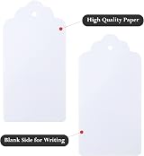 G2PLUS Kraft Paper Gift Tags 100Pcs Large 5x10cm White Blank Tags with String view 3