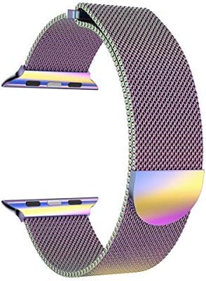iTerk Compatible Stainless Steel Band for Apple Watch Mesh Milanese Loop Strap Bracelet for iWatch Series 4 Series 1 2 Series 3 with Magnetic Closure Clasp 38mm 40mm 42mm 44mm
