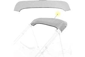 MIONOVITY Bimini Top Storage Boot Cover with Light Hole Bimini Cover Boot Waterproof 900D Marine Grade Pontoon Bimini Top Replacement Boot Grey 4Bow 91"-96" W Grey