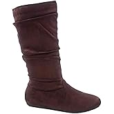 Wells Collection Womens Boots Soft Slouchy Flat Low Heel Mid-Calf Under Knee High