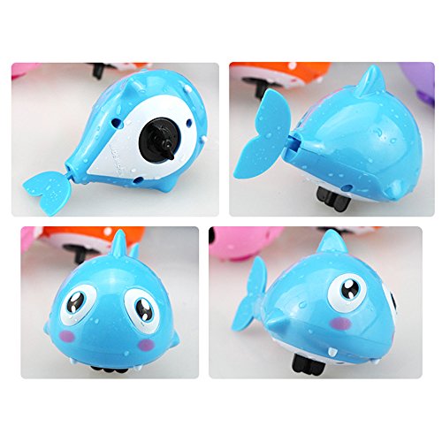 6 Pcs Floating Wind-up Bath Water Toys for Kids and Toddlers, Sea Animal Bath Toy Turtle Hippo Crocodile Hippocampus Fish, Bathtub Playset Clockwork Play Toy Kid Educational Water Toys